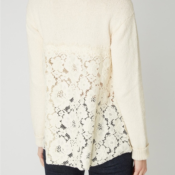 Twinset Cotton and lace asymmetrical cozy sweater - Picture 12 of 15